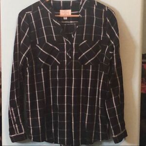 Weatherproof Black Beige Blouse 